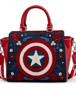 Loungefly Marvel - Captain America Floral Shield Crossbody Bag