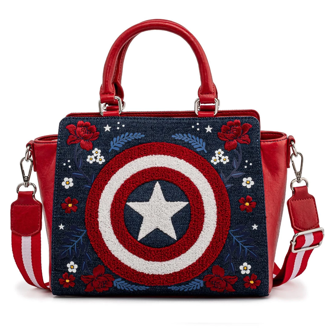 Loungefly Marvel - Captain America Floral Shield Crossbody Bag 1 Loungefly Marvel - Captain America Floral Shield Crossbody Bag