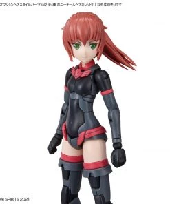 Bandai Japan Bandai Hobby 30 Minute Sisters: Option Parts Set 4 - Ponytail Hair Style Red 2 Model Kit Gundam