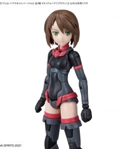 Bandai Japan Bandai Hobby 30 Minute Sisters: Option Parts Set 4 - Medium Hair Style Brown 1 Model Kit Gundam