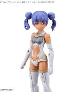 Bandai Japan Bandai Hobby 30 Minute Sisters: Option Parts Set 4 - Twin Tail Hair Style Purple 1 Model Kit Gundam