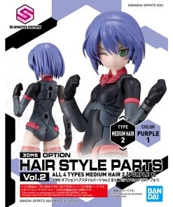 Bandai Japan Gundam Bandai Hobby 30 Minute Sisters: Option Parts Set 4 - Medium Hair Style Purple 1 Model Kit