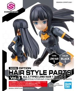 Bandai Japan Gundam Bandai Hobby 30 Minute Sisters: Option Parts Set 4 - Long Hair Style Black 1 Model Kit