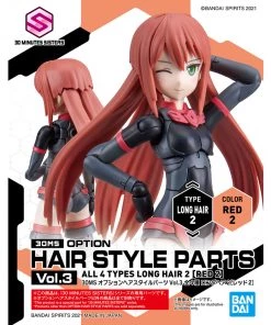 Bandai Japan Bandai Hobby 30 Minute Sisters: Option Parts Set 4 - Long Hair Style Red 2 Model Kit Gundam