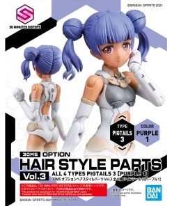 Bandai Japan Bandai Hobby 30 Minute Sisters: Option Parts Set 4 - Twin Tail Hair Style Purple 1 Model Kit Gundam