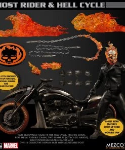 Mezco One:12 Collective Marvel - Ghost Rider & Hell Cycle Action Figure Set