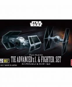 Bandai Japan Bandai Hobby Star Wars Tie Advanced X1 & Tie Fighter 1/144 Miniature Model Kit