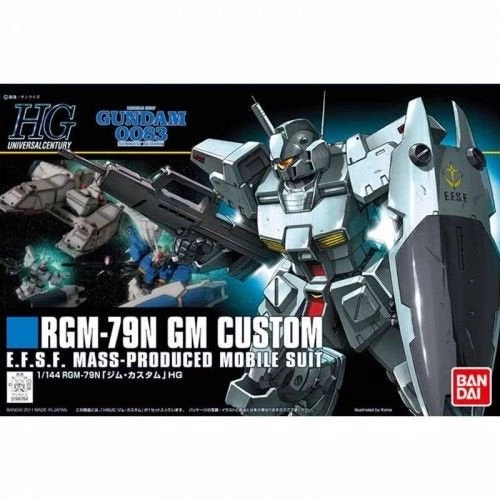 Bandai Japan Bandai Hobby Gundam 0083 - #120 RGM-79N GM Custom 1/144 HG Model Kit 1 Bandai Japan Bandai Hobby Gundam 0083 - #120 RGM-79N GM Custom 1/144 HG Model Kit