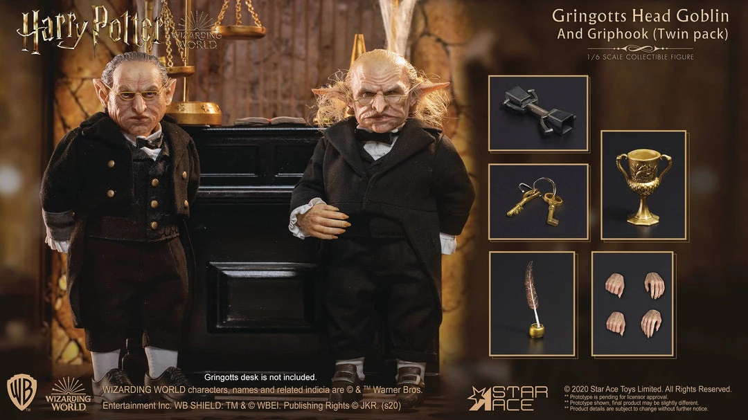 Star Ace Toys Harry Potter And The Sorcerer's Stone - Gringotts Goblin Twin Pack 1/6 Scale Figure Set 1 Star Ace Toys Harry Potter And The Sorcerer's Stone - Gringotts Goblin Twin Pack 1/6 Scale Figure Set