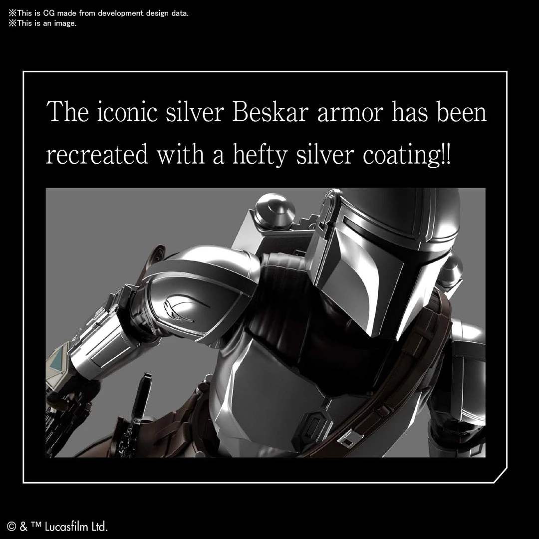 Bandai Japan Gundam Bandai Hobby Star Wars: The Mandalorian - Mandalorian Beskar Armor Silver 1/12 Model Kit 3 Bandai Japan Gundam Bandai Hobby Star Wars: The Mandalorian - Mandalorian Beskar Armor Silver 1/12 Model Kit