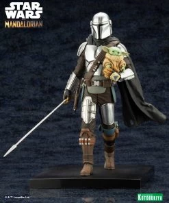 Kotobukiya Star Wars: The Mandalorian - Beskar Mando & Grogru ArtFX Statue