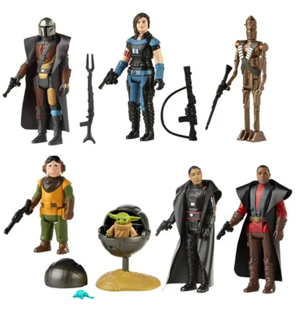 Hasbro Star Wars: The Mandalorian Retro Collection Action Figures (Set Of 7) 1 Hasbro Star Wars: The Mandalorian Retro Collection Action Figures (Set Of 7)