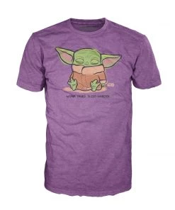 Funko Star Wars: The Mandalorian - The Child "Work Hard, Sleep Harder" Purple T-Shirt (Size XL)