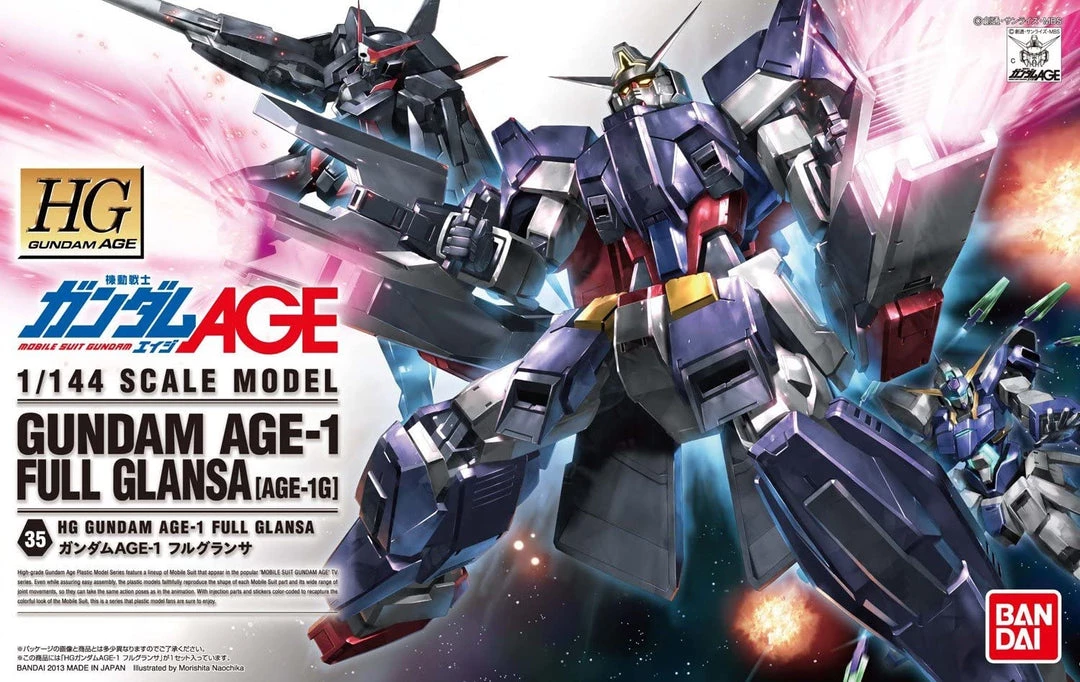 Bandai Japan Bandai Hobby Gundam Age - #35 Age-1 Full Glansa (Age-1G) 1/144 HG Model Kit 2 Bandai Japan Bandai Hobby Gundam Age - #35 Age-1 Full Glansa (Age-1G) 1/144 HG Model Kit