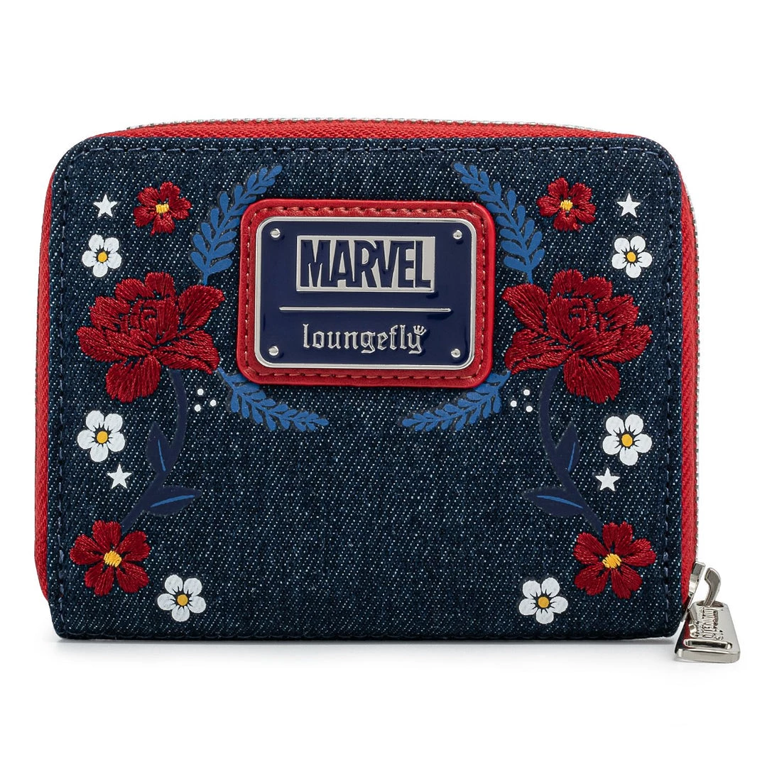 Loungefly Marvel - Captain America Floral Shield Zip Around Wallet 2 Loungefly Marvel - Captain America Floral Shield Zip Around Wallet