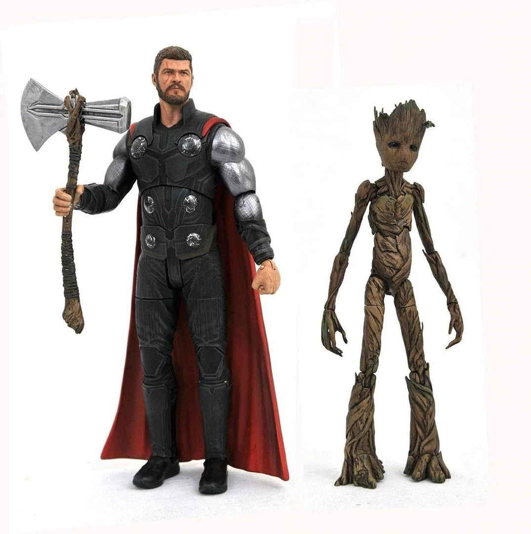 Diamond Select Toys: Marvel Select - Avengers: Infinity War Thor & Groot Action Figure 1 Diamond Select Toys: Marvel Select - Avengers: Infinity War Thor & Groot Action Figure