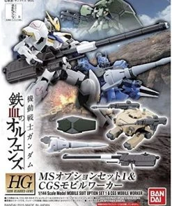 Bandai Japan Bandai Hobby Gundam Iron Blooded Orphans - #001 Option Set 1 & CGS Mobile Worker 1/144 HG Model Kit