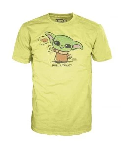 Funko Star Wars: The Mandalorian - The Child "Small But Mighty" Yellow T-Shirt (Size XL)