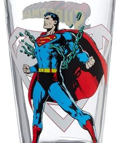 PopFun Toon Tumblers DC Comics Superman 16 Oz Pint Glass